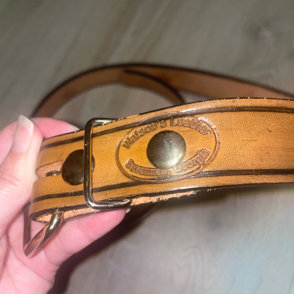 Masonic Hand Tooled Leather Belt L/XL - Picture 16 of 16